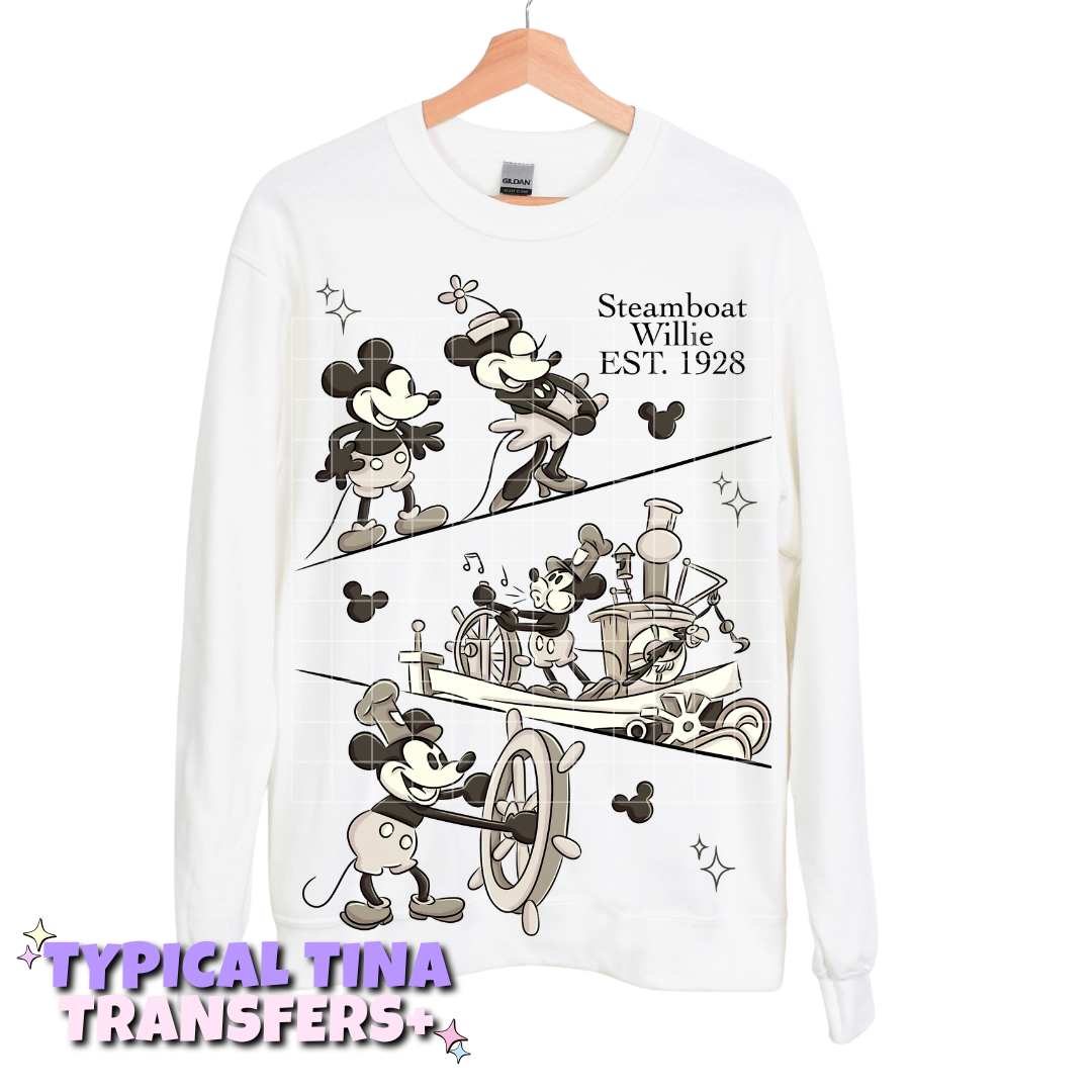 Steam boat W | DTF Transfers | POD
