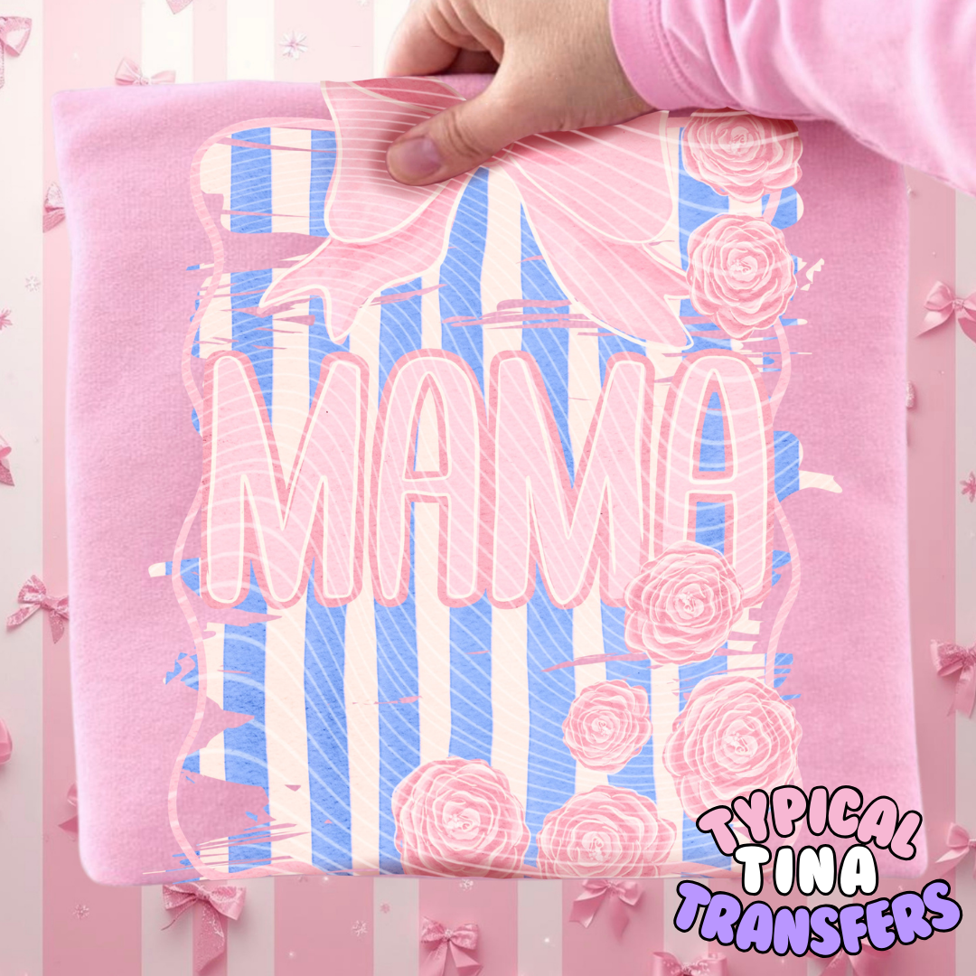 Mama stripped bLUE | DTF Transfers | POD