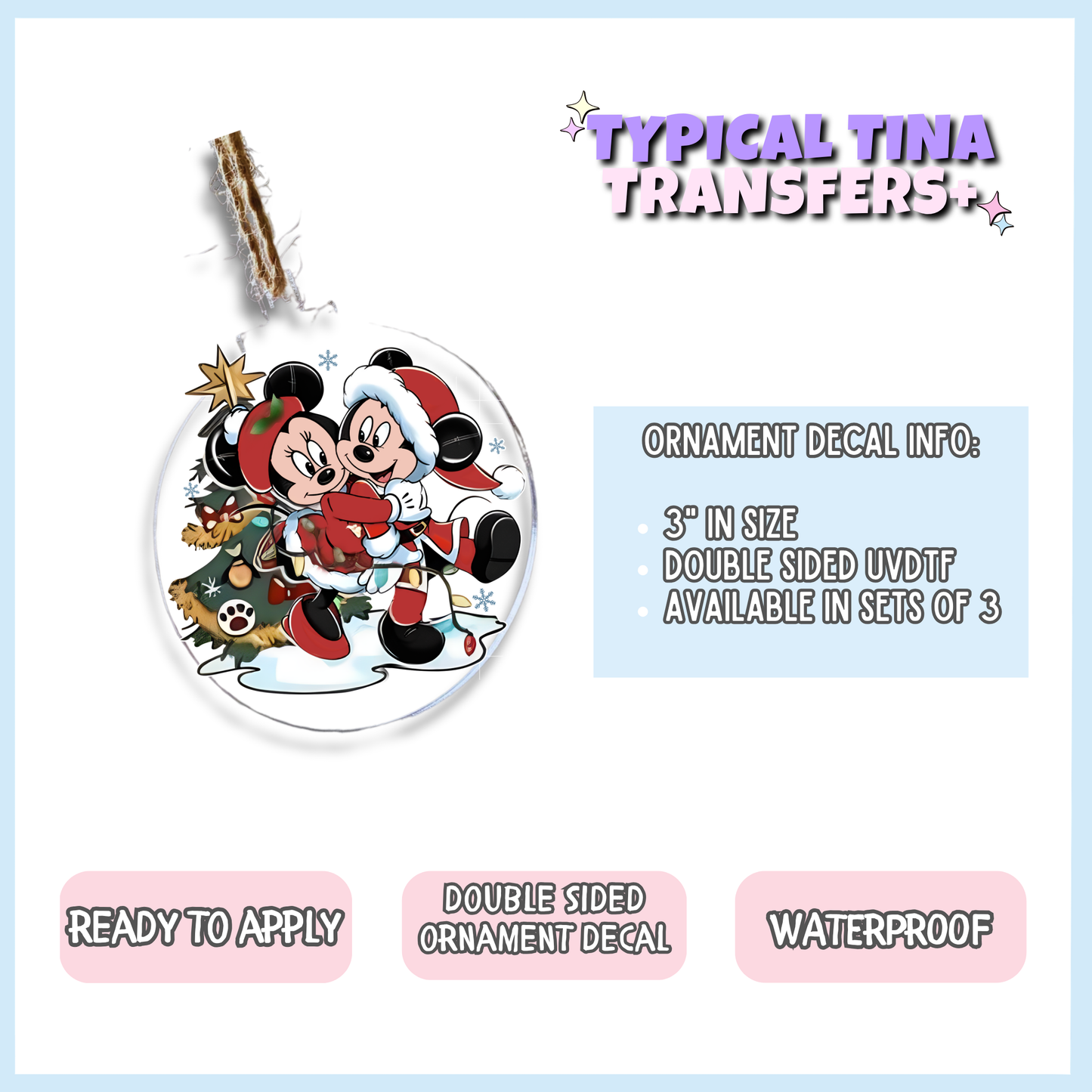 M&M Christmas | 3" Xmas Ornament | POD