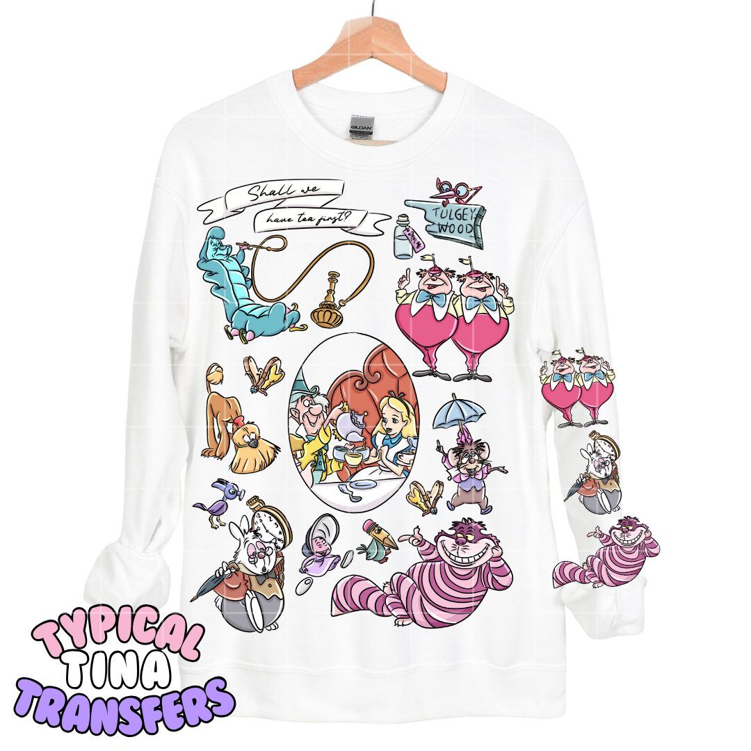 Alice Doodle mural | DTF Screen Print | POD