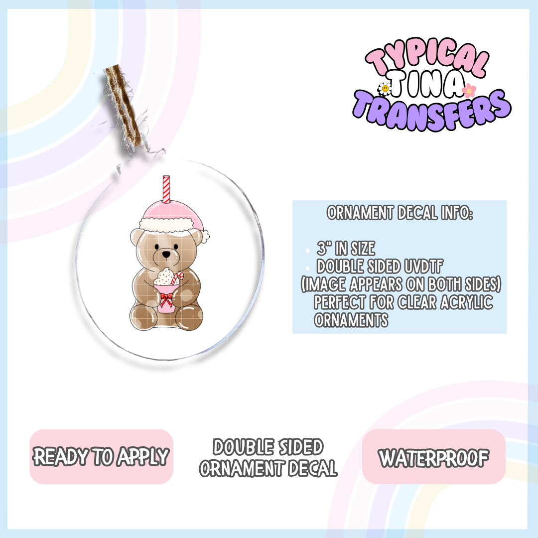 Famous Bear cup pink | 3" Ornament Decal | POD