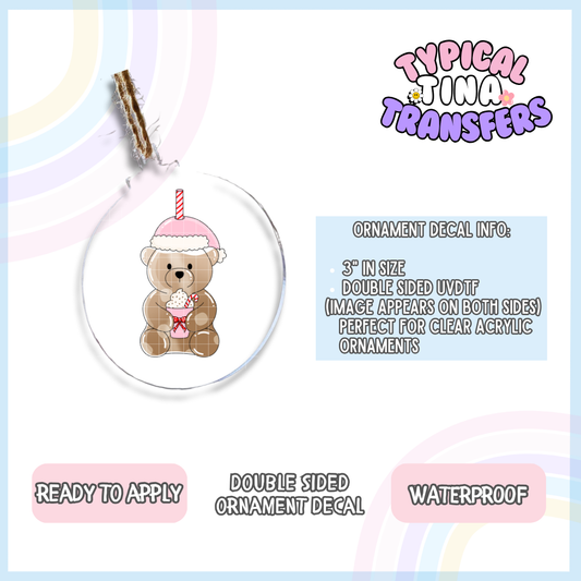 Famous Bear cup pink | 3" Ornament Decal | POD