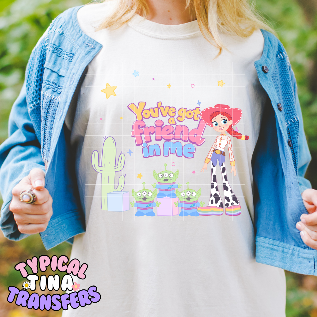 pastel Jessie Friend in Me | DTF Screen Print | POD