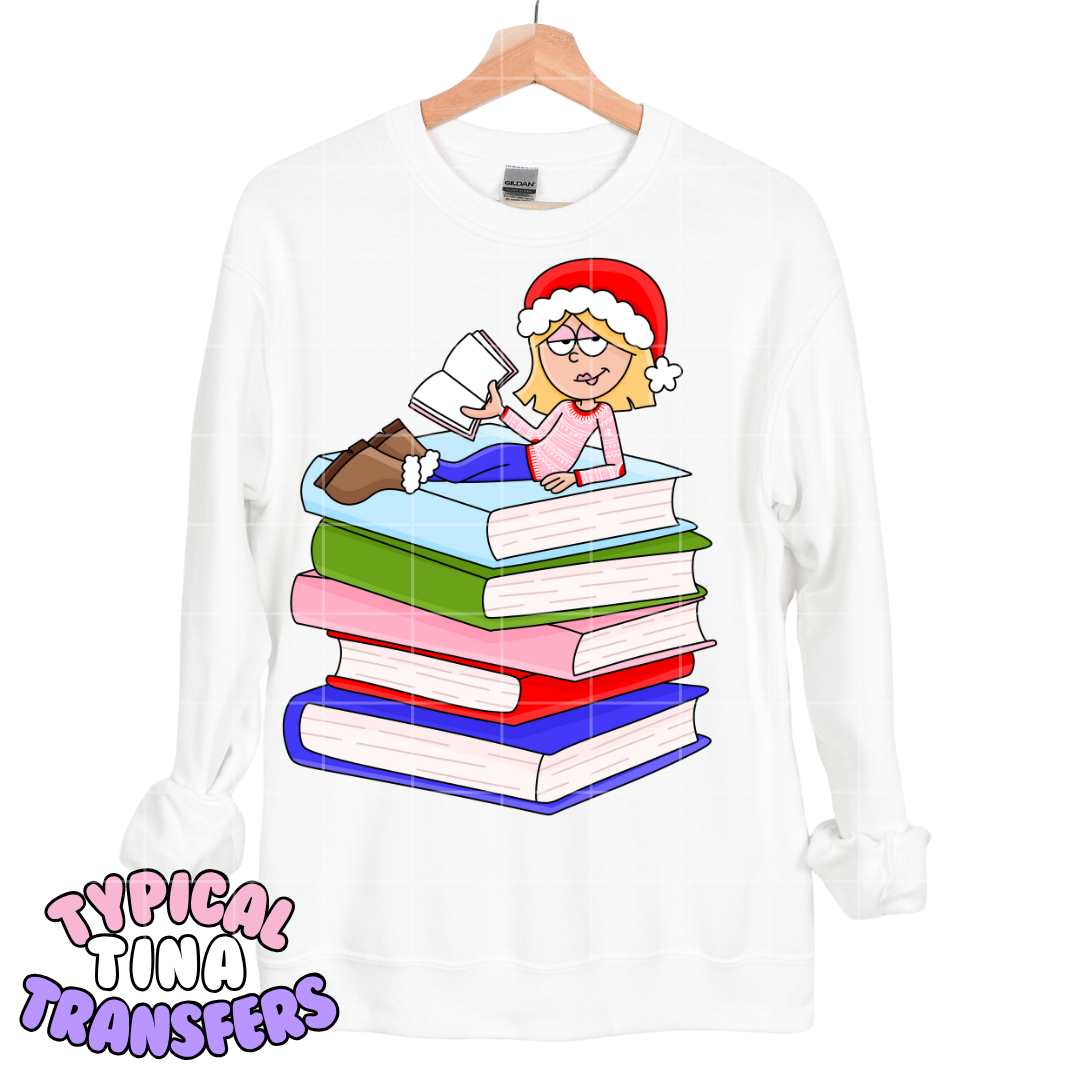 Liz stack of books - Xmas edition | DTF Transfers | POD