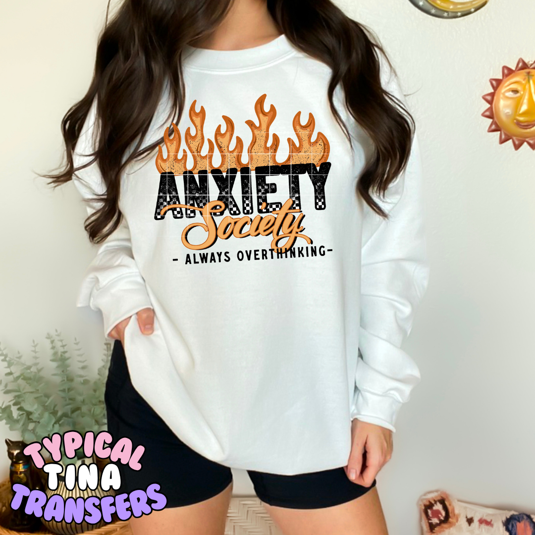 Anxiety Society Flames | DTF Transfer | POD