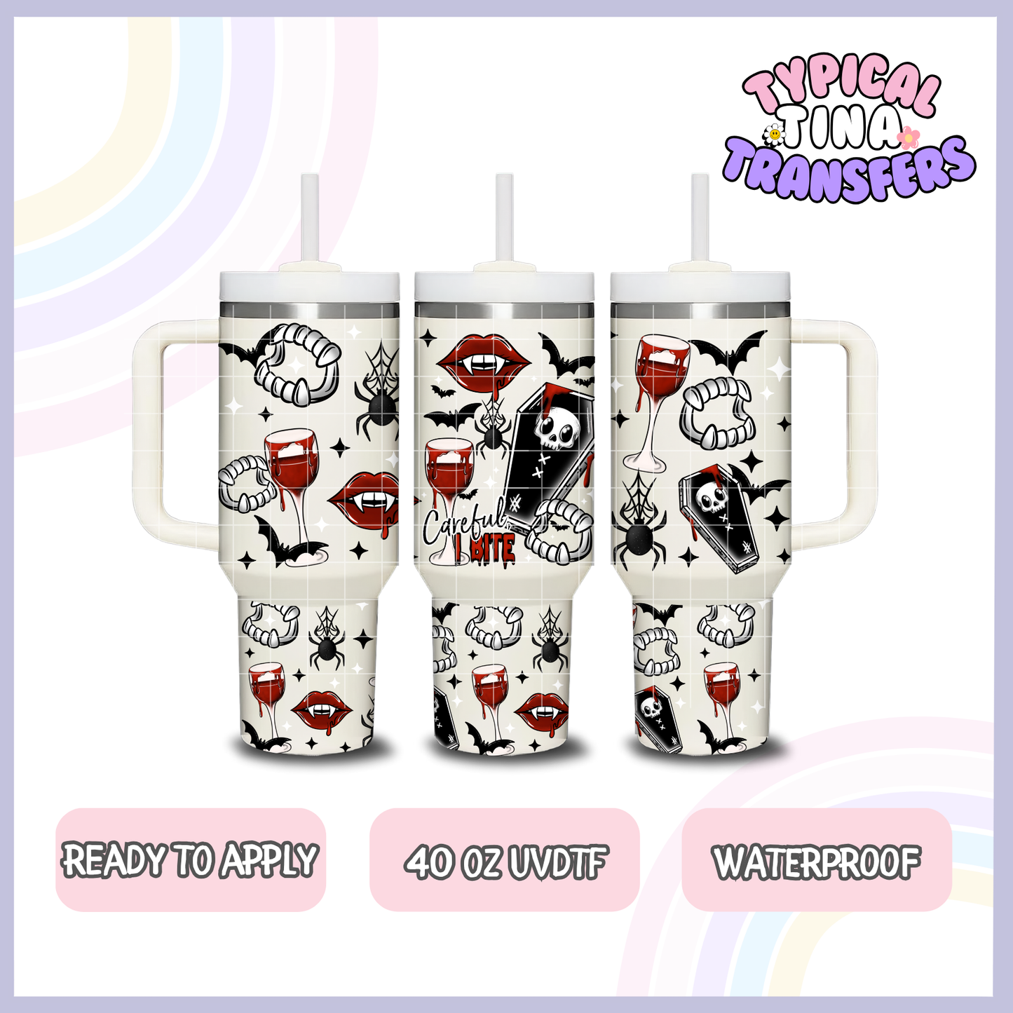 Vampire Fangs | 40oz UVDTF Wrap | POD