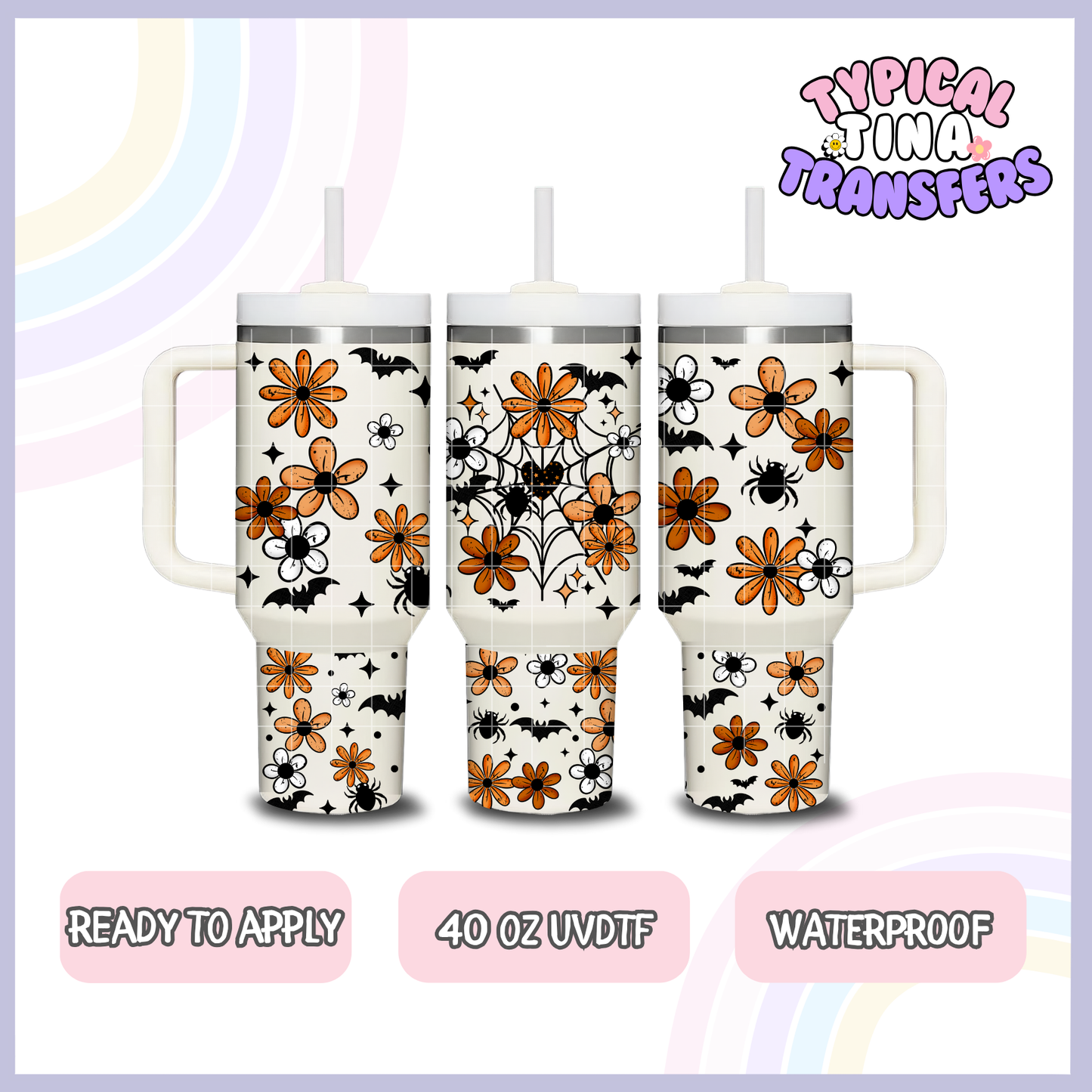 Fall Floral Webs | 40oz UVDTF Wrap | POD