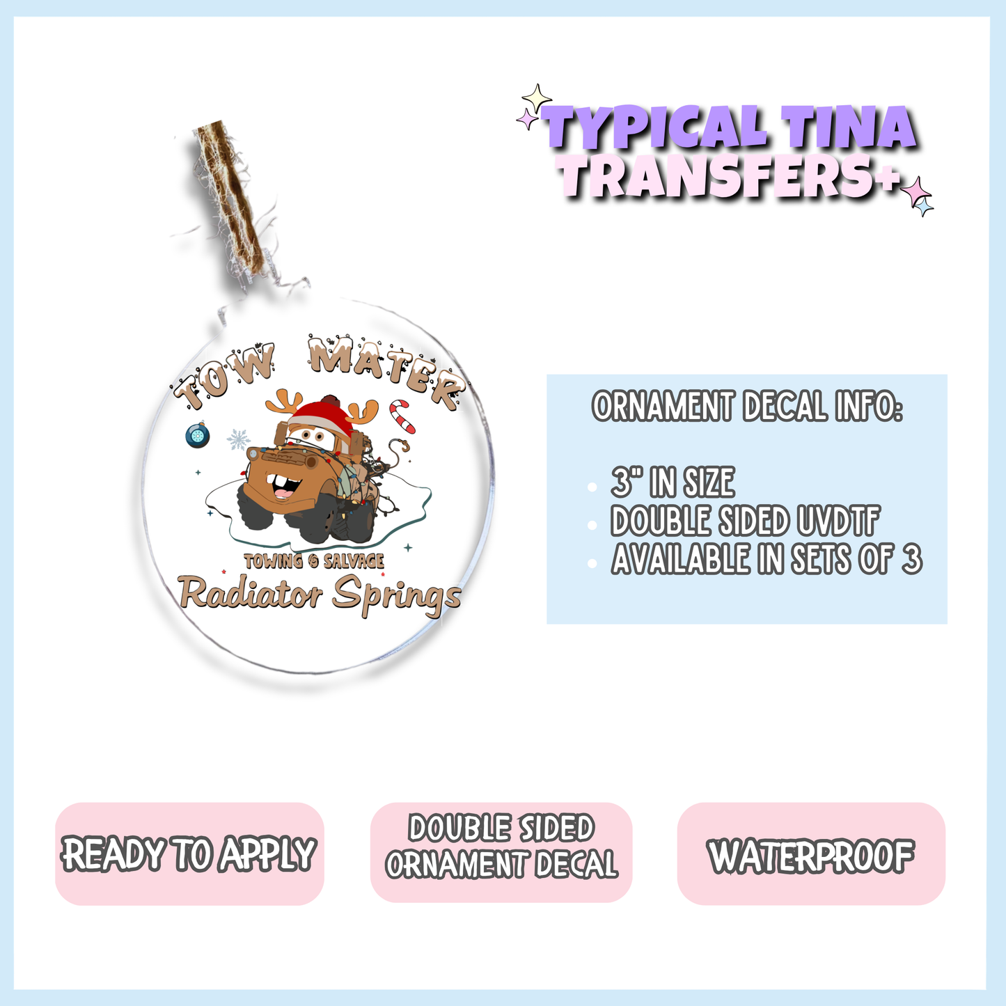 Tow Christmas | 3" Xmas Ornament | POD