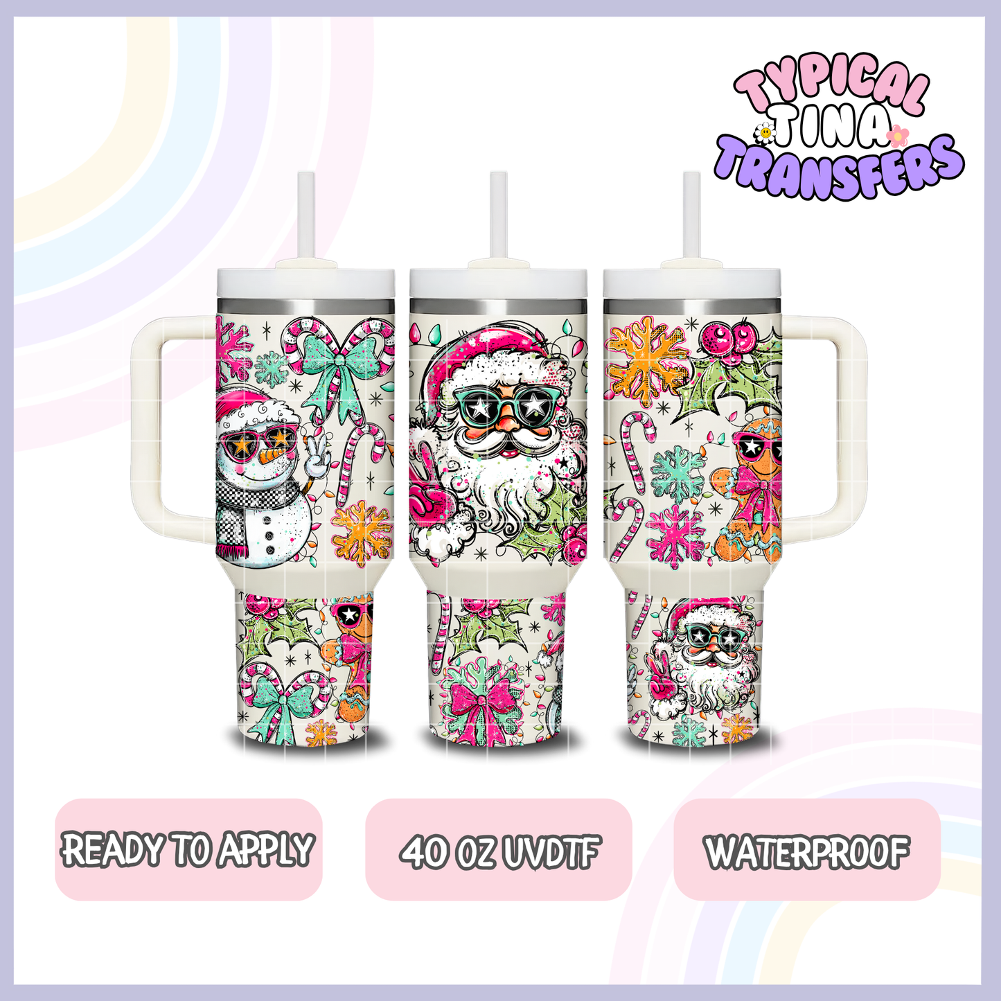 Groovy Santa | 40oz UVDTF Wrap | POD