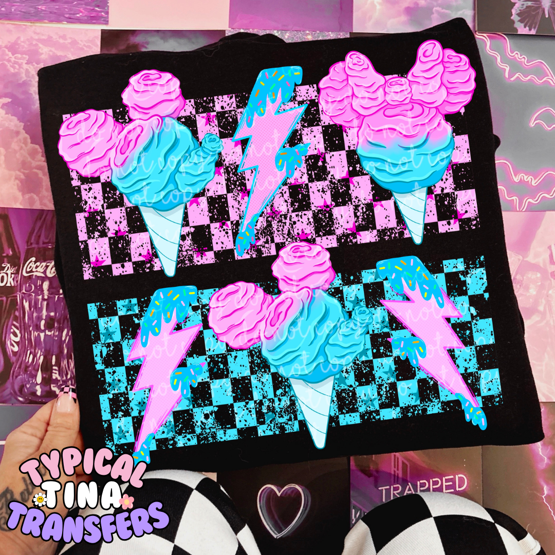 Cotton candy Mouse Cones | DTF Screen Print | POD