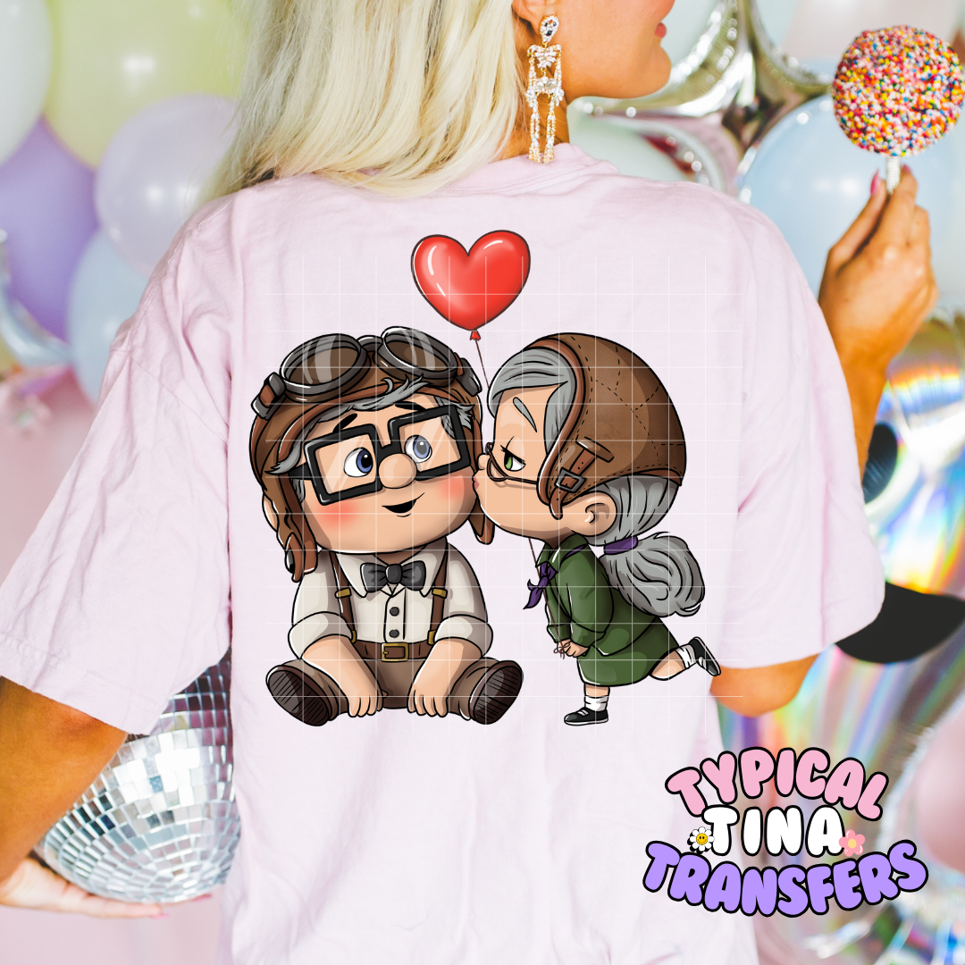 Carl & El large heart | DTF Screen Print | POD