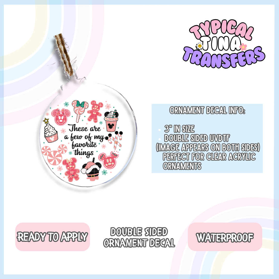 My fav Things Pink | 3" Ornament Decal