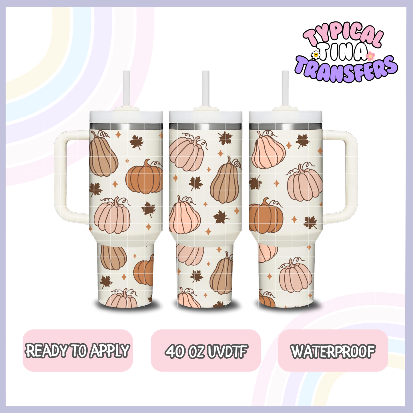 Neutral pumpkins | 40oz UVDTF Wrap | POD