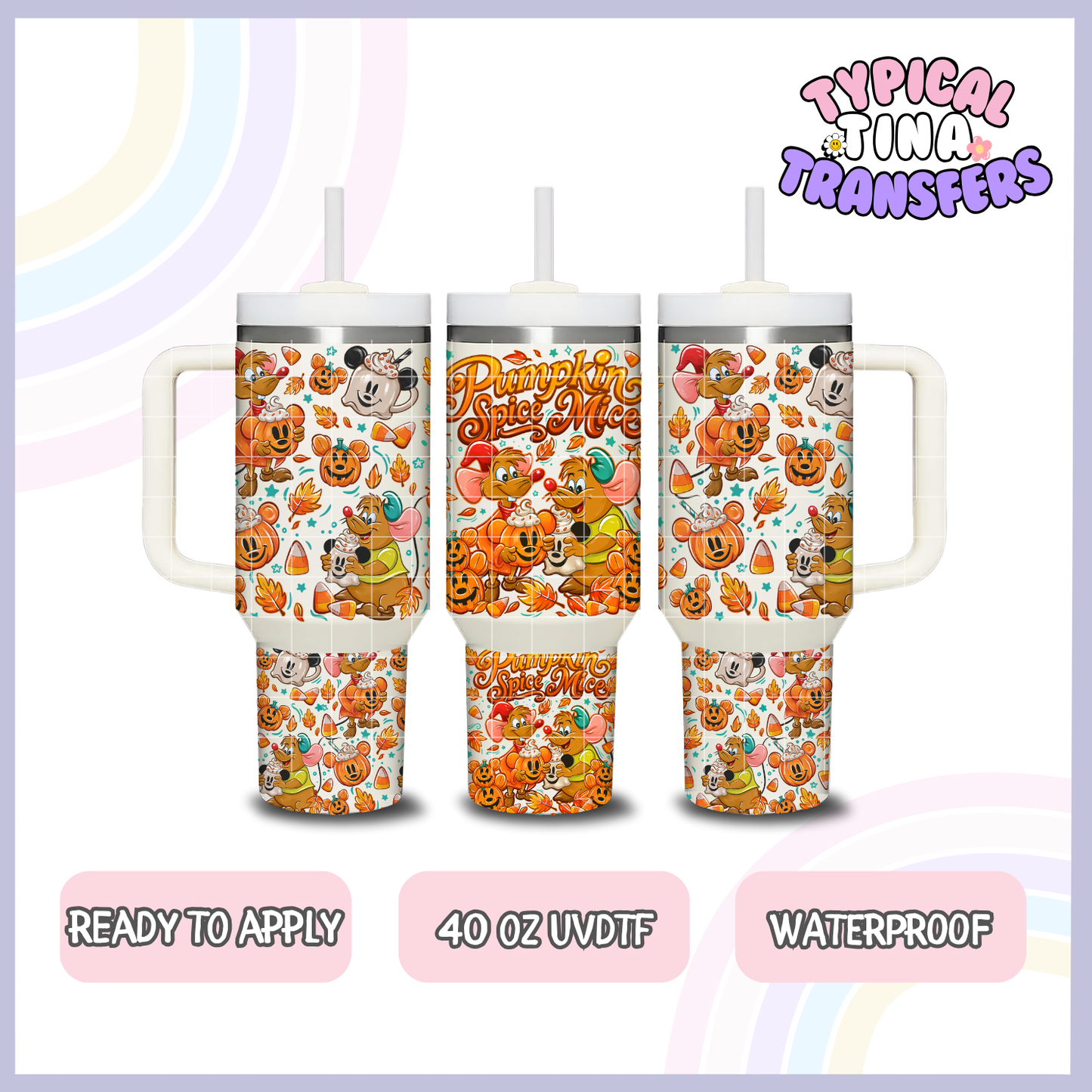 Pumpkin Spice Mice | 40oz UVDTF Wrap | POD