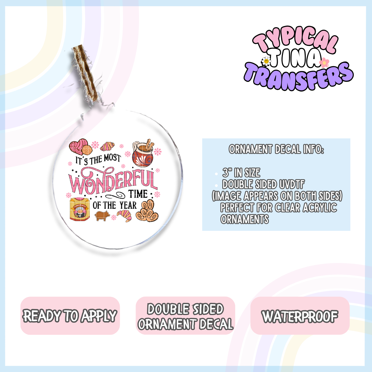 Wonderful time of the year | 3" Ornament Decal