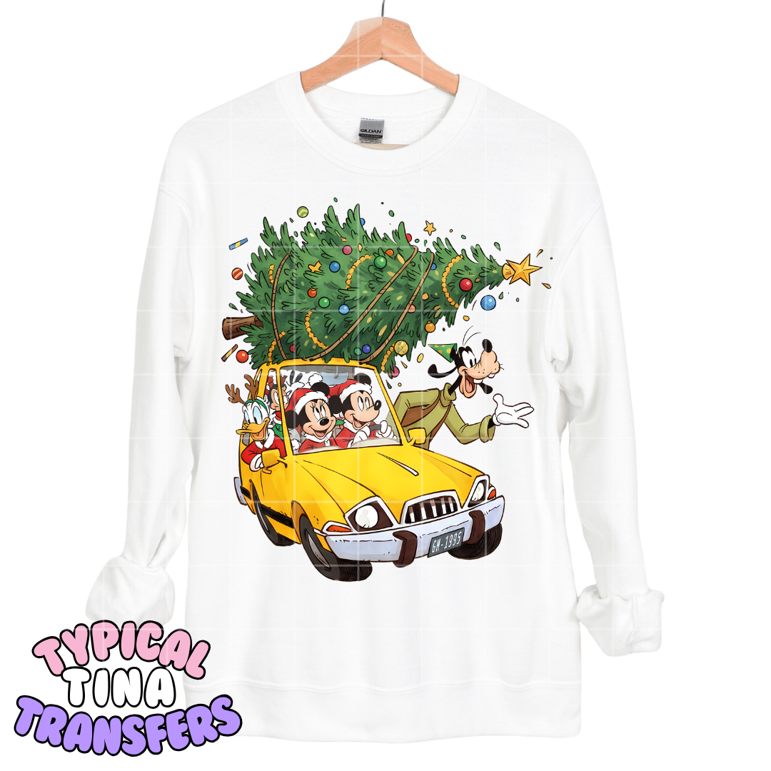 Mick and Friends with tree on car | DTF Transfers | POD