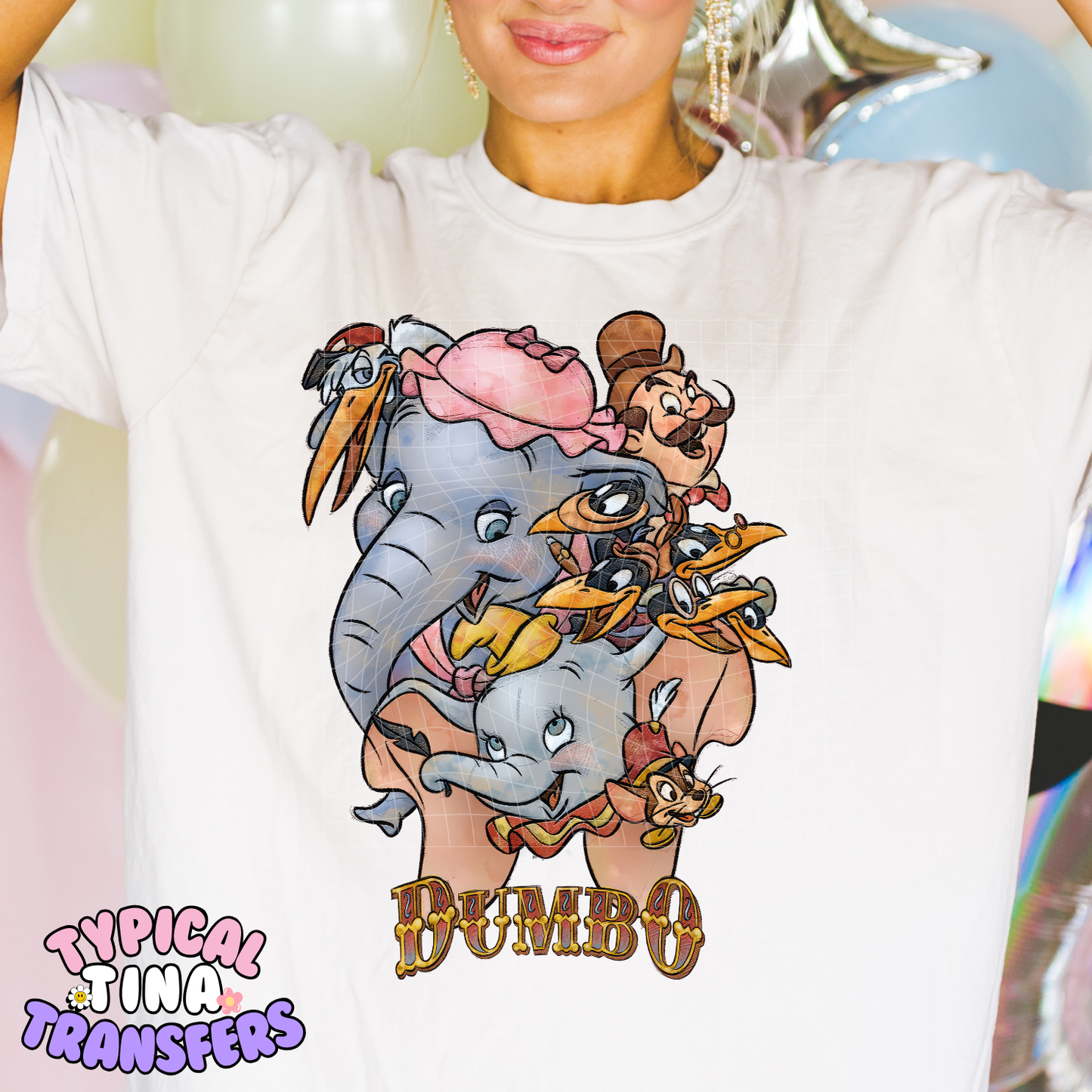 Elephant Character Mural | DTF Screen Print | POD