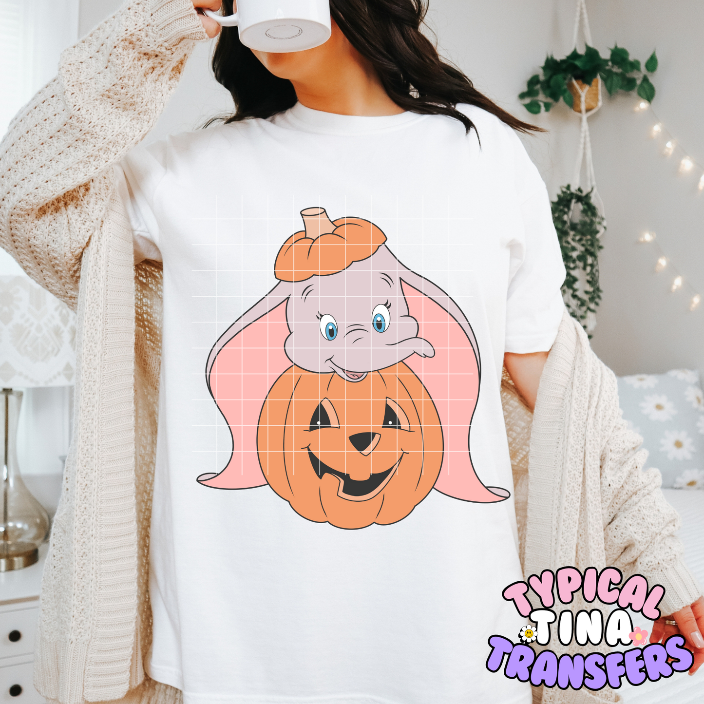 Cute Baby Elephant in Pumpkin (Muted Orange) | DTF Transfer | POD