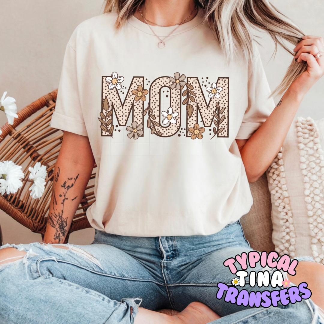 Neutral Mom florals | DTF Screen Print | POD