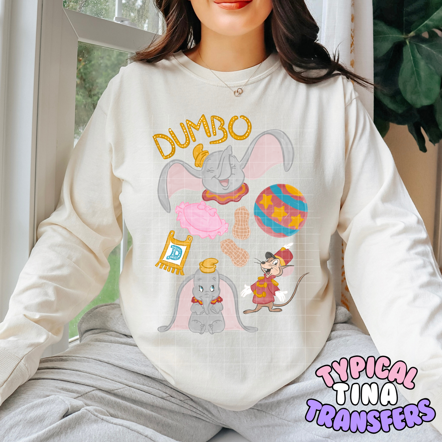 Cute Elephant Mural | DTF Transfer | POD