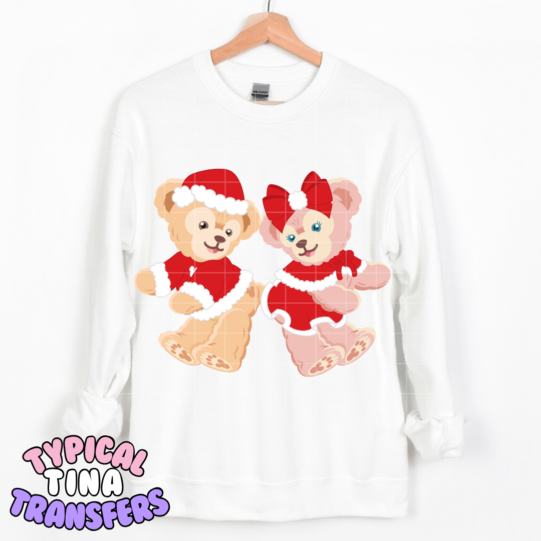 Two Holiday Bears outfits | DTF Transfer | POD