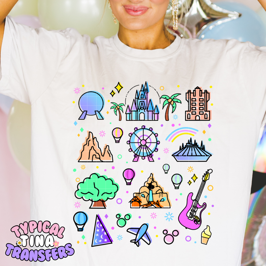Neon Diz Elements | DTF Screen Print | POD