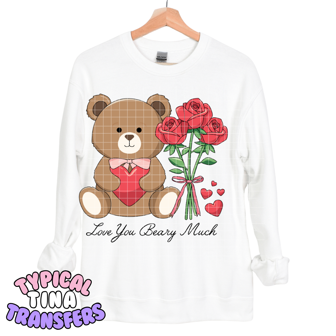 Teddy bear and roses | DTF Transfers | POD