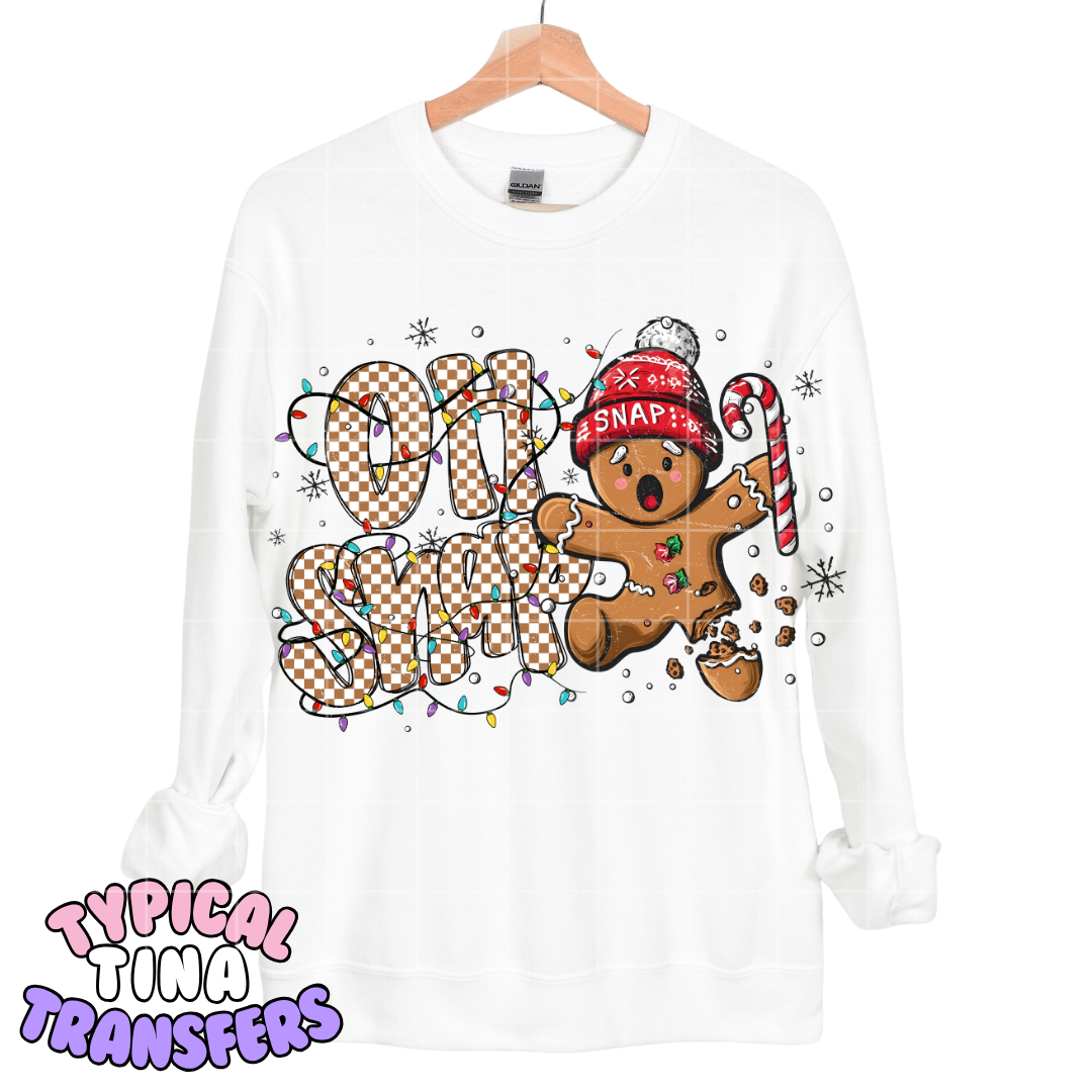 Gingerbread oh snap | DTF Screen Print | POD