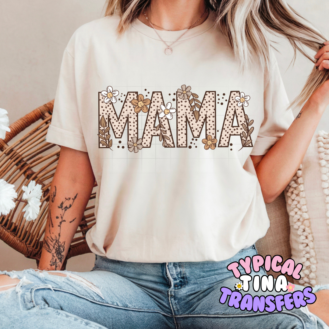 Neutral Mama florals | DTF Screen Print | POD