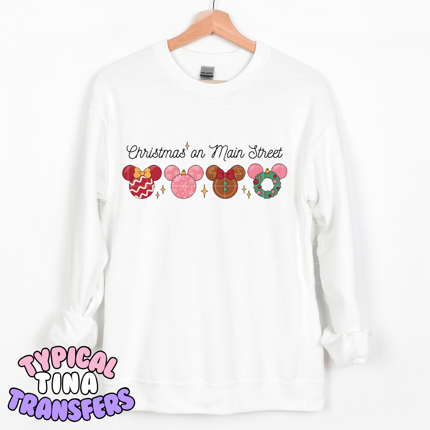 Christmas on Mainstreet (mouse heads 4 across) | DTF Transfer | POD