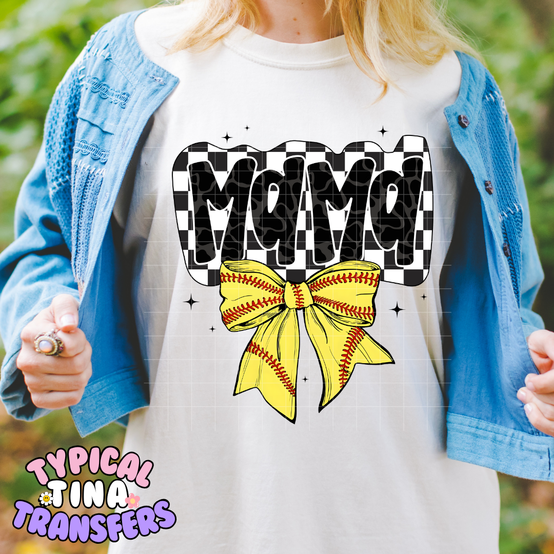 Checkered Mama Sports | DTF Screen Print | POD - Choose design