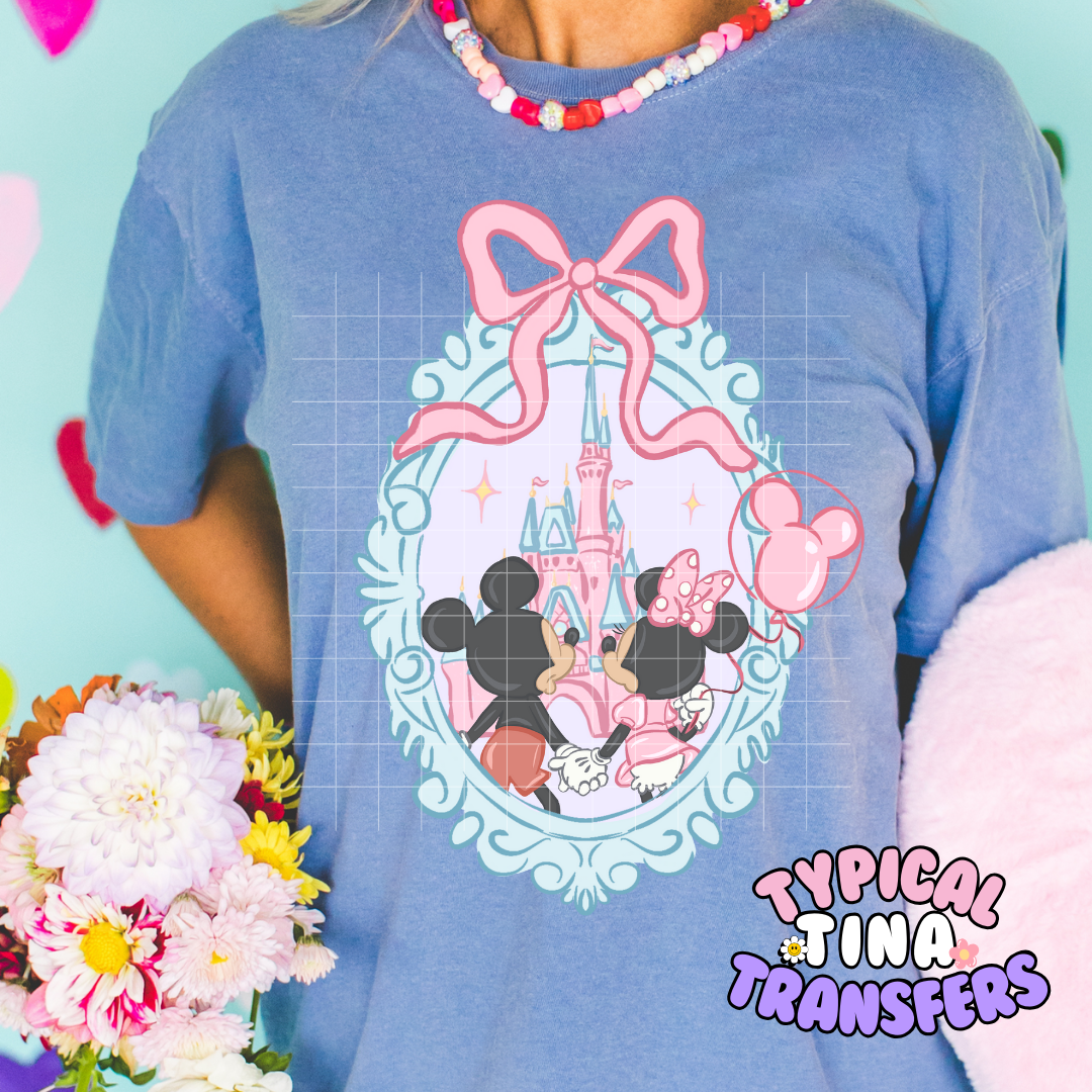 Blue Frame M&M with castle | DTF Transfer | POD