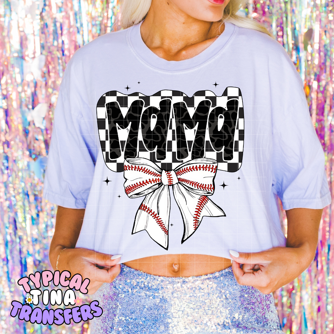 Checkered Mama Sports | DTF Screen Print | POD - Choose design