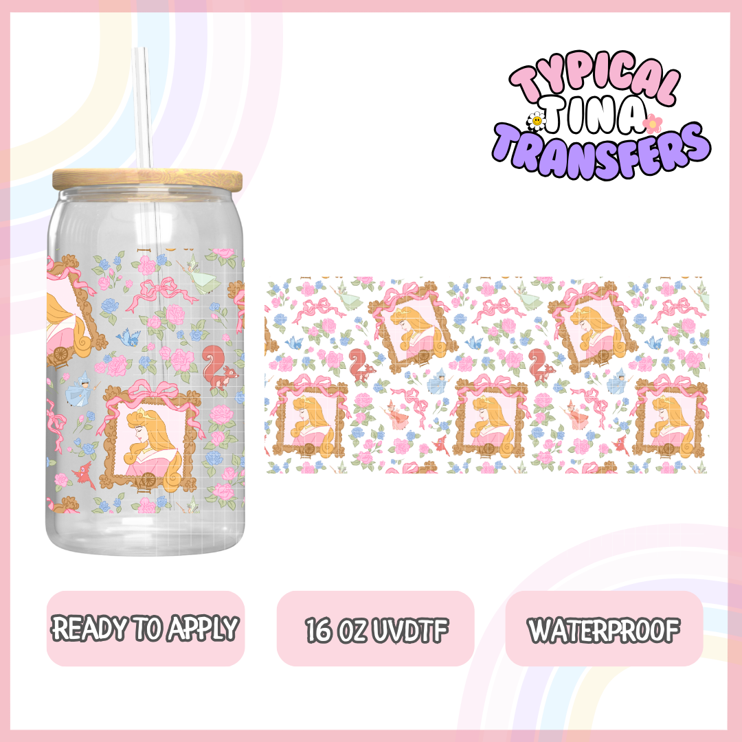 UVDTF Floral Princess - choose design | 16oz UVDTF Wrap | POD