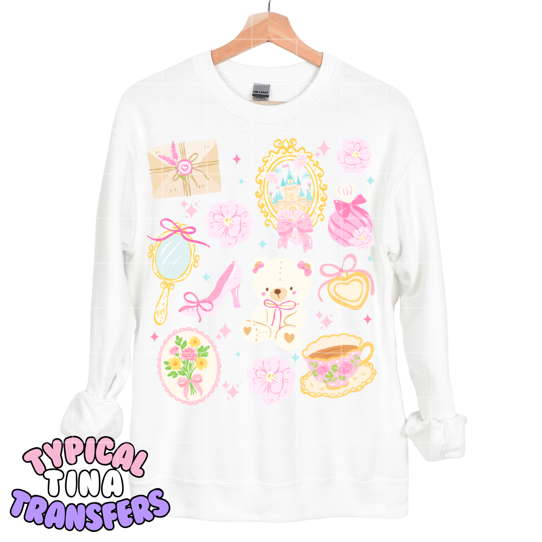 Pink Dainty Tea Party | DTF Transfers | POD