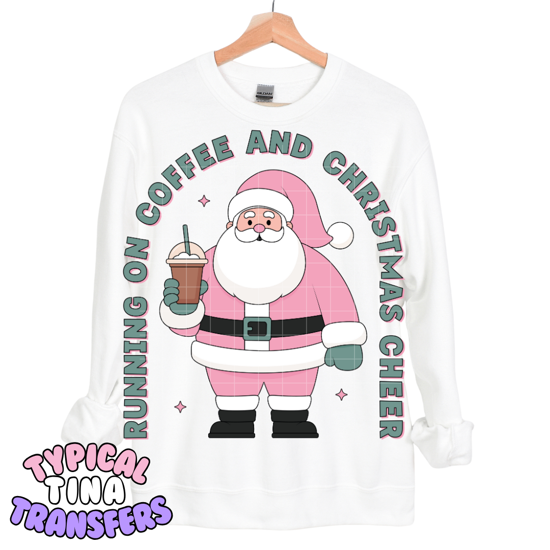 Running on Coffee and Christmas Cheer | DTF Transfers | POD