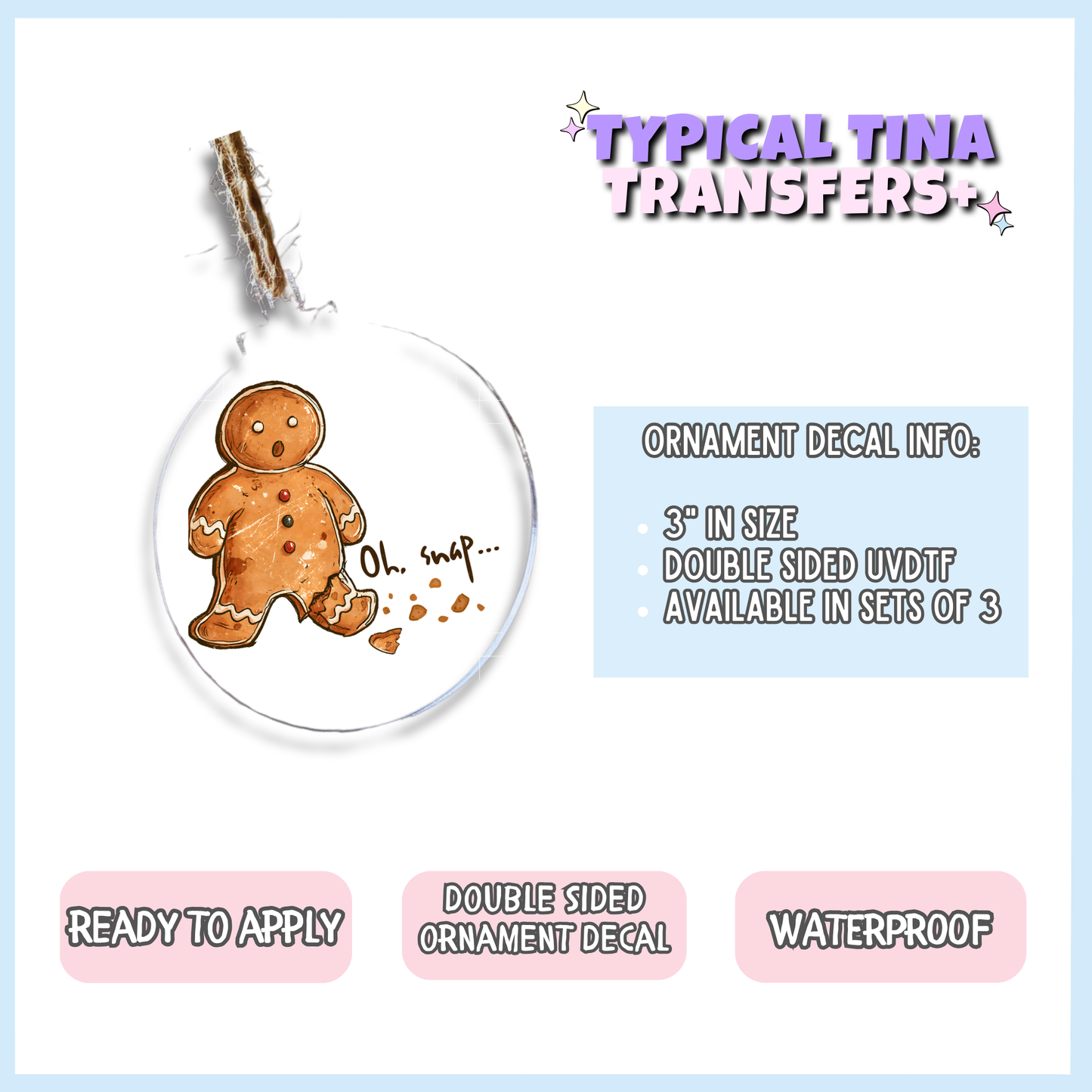 Oh snap | 3" Xmas Ornament | POD