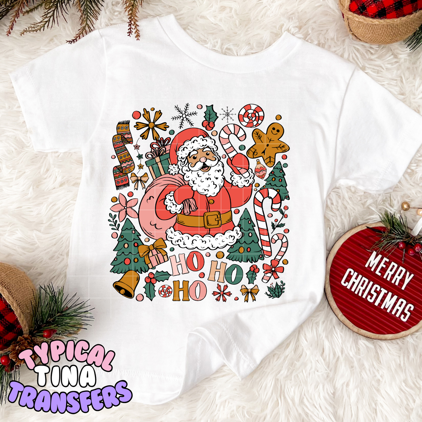 Santa Christmas Mural | DTF Transfer | POD