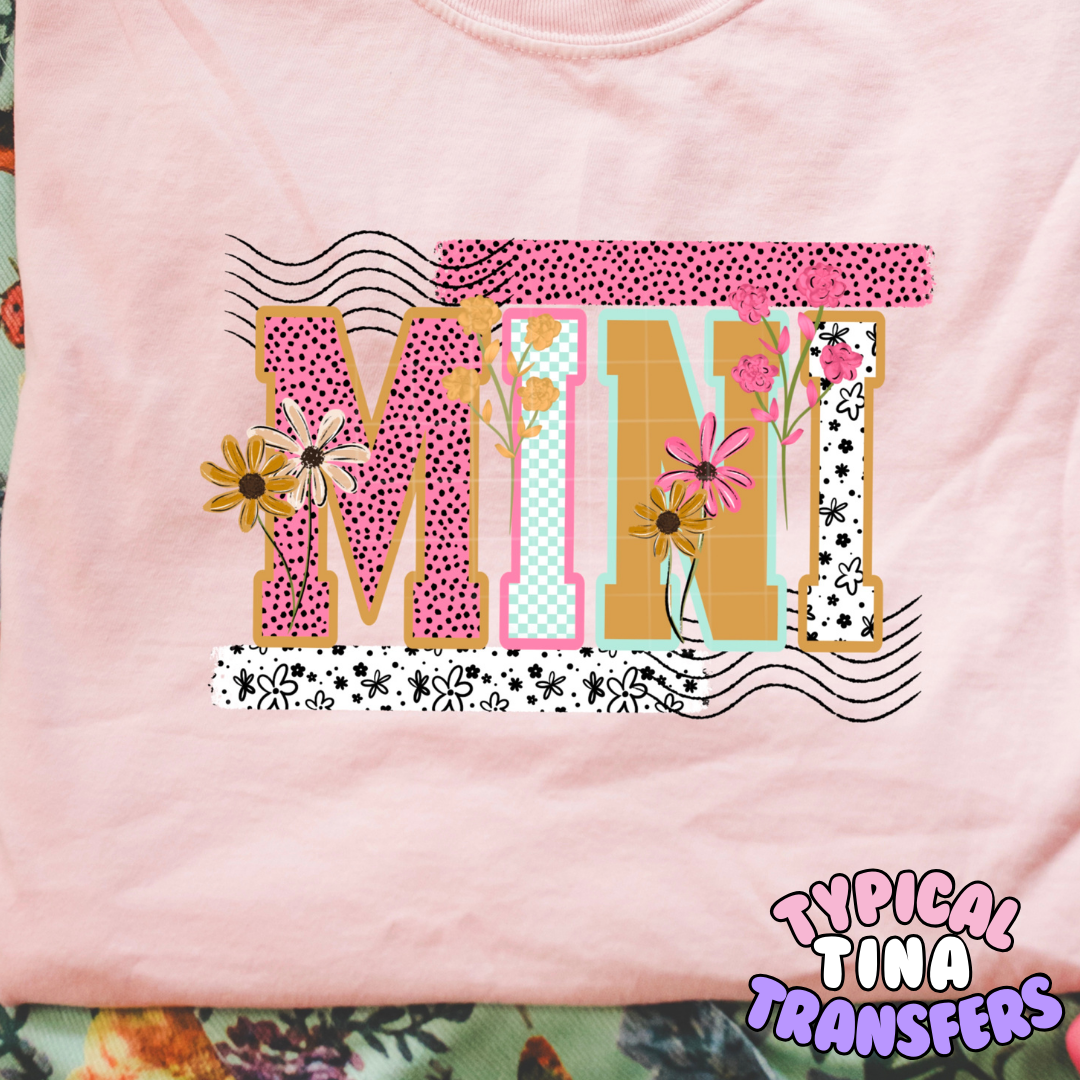 Mini pink and patterns | DTF Transfers | POD