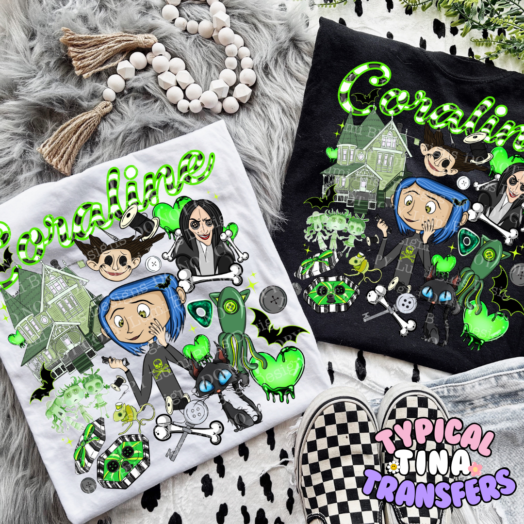 Cora neon green | DTF Screen Print | POD