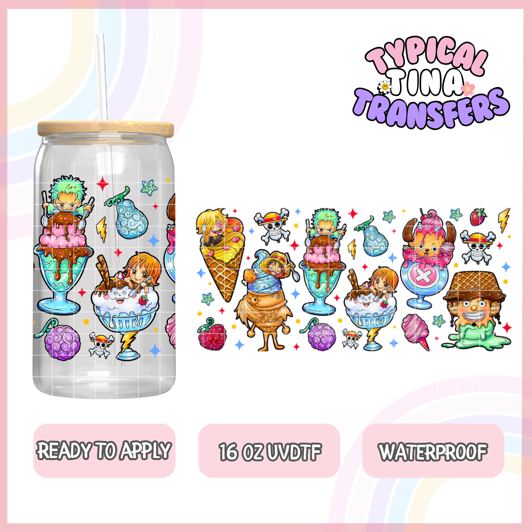 UVDTF Entire Ice Cream Set 10 designs | 16oz UVDTF Wrap | POD