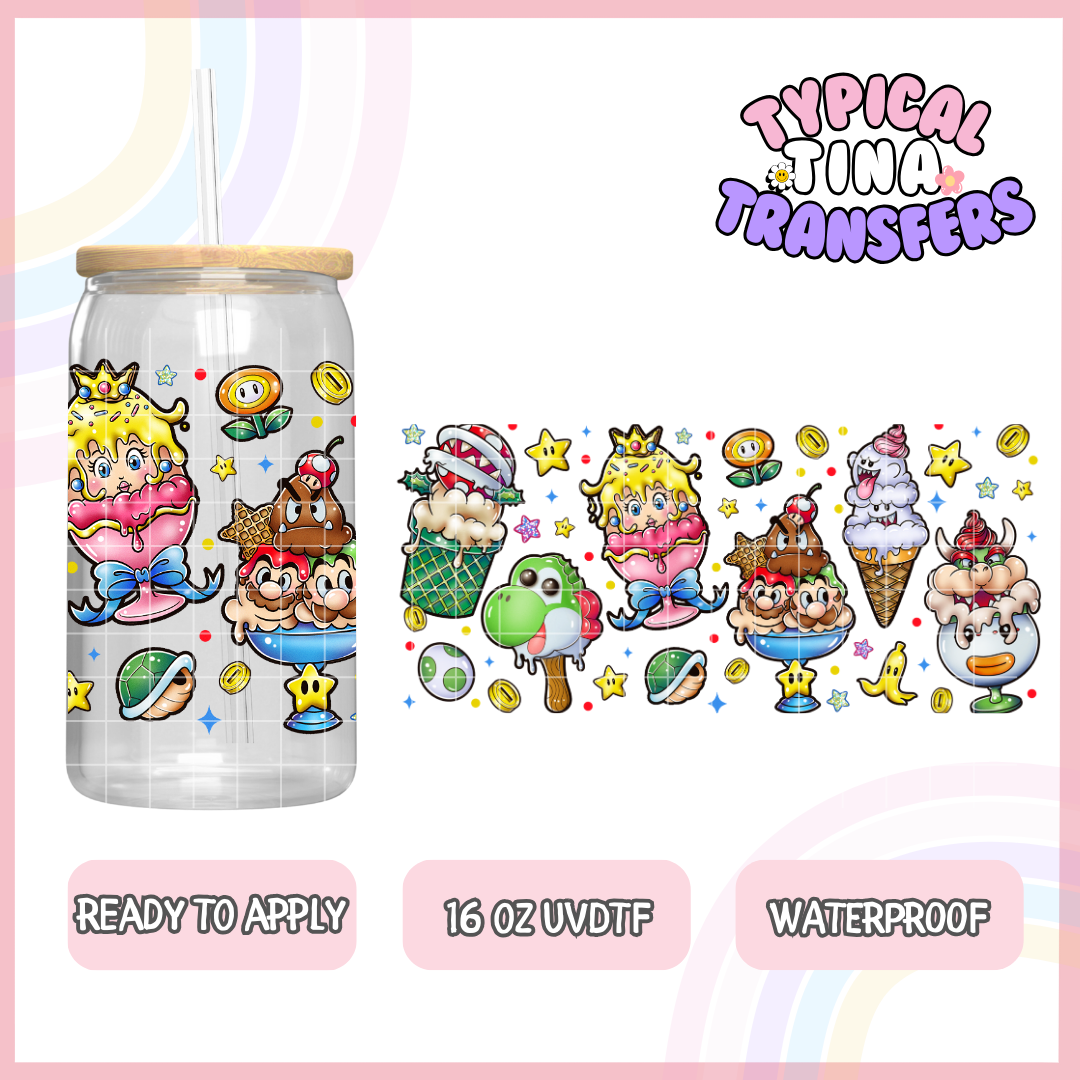 UVDTF Entire Ice Cream Set 10 designs | 16oz UVDTF Wrap | POD