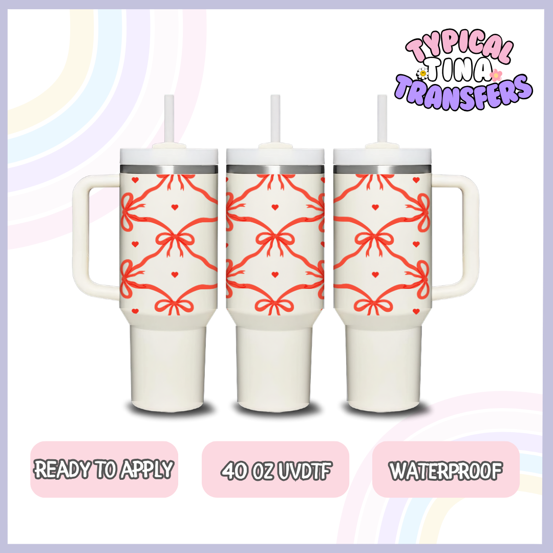 Red ribbon | 40oz UVDTF Wrap | POD