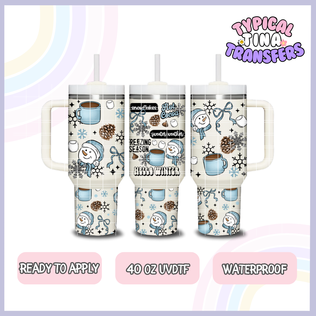 Hello WInter | 40oz UVDTF Wrap | POD