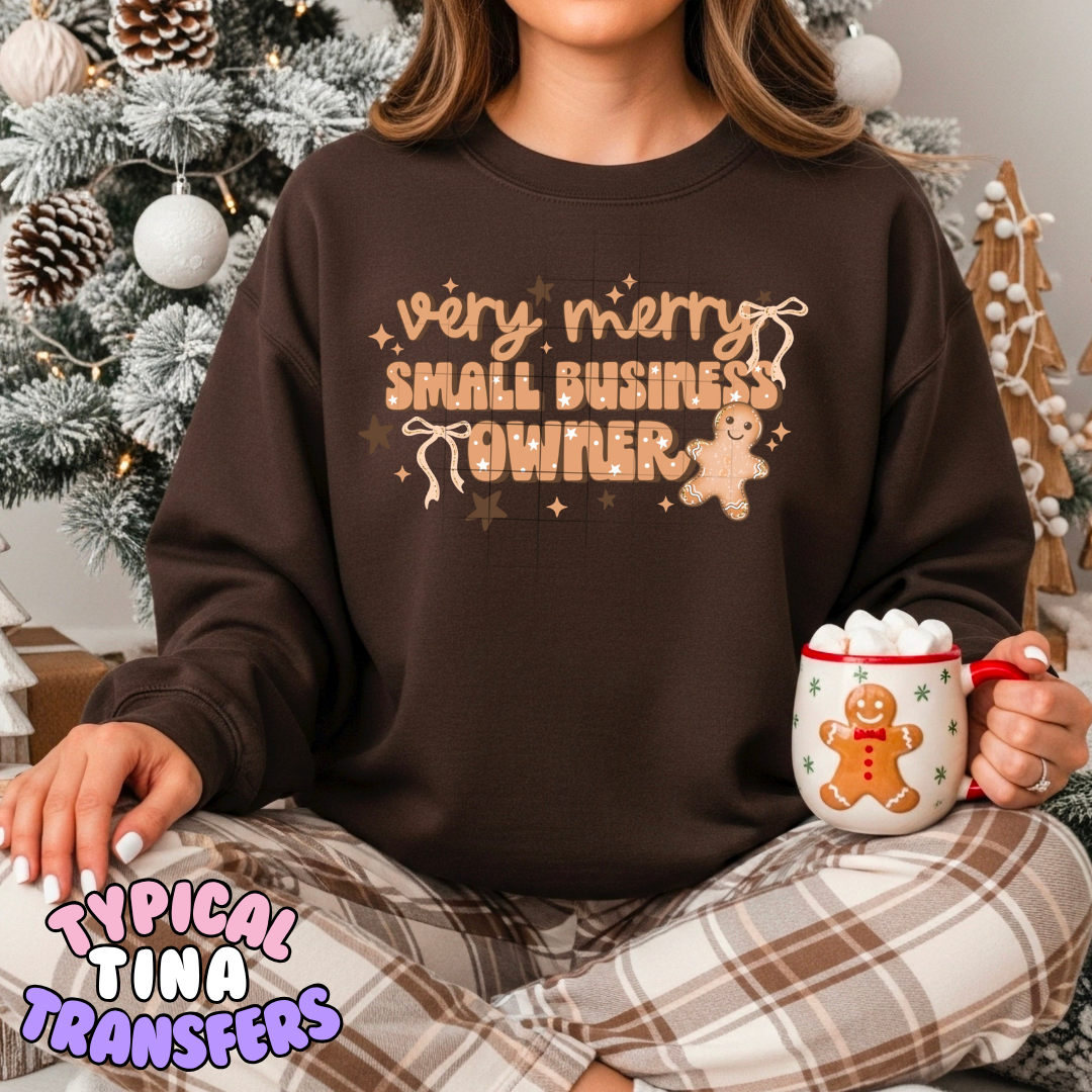 Very merry small business owner (gingerbread) | DTF Transfer | POD