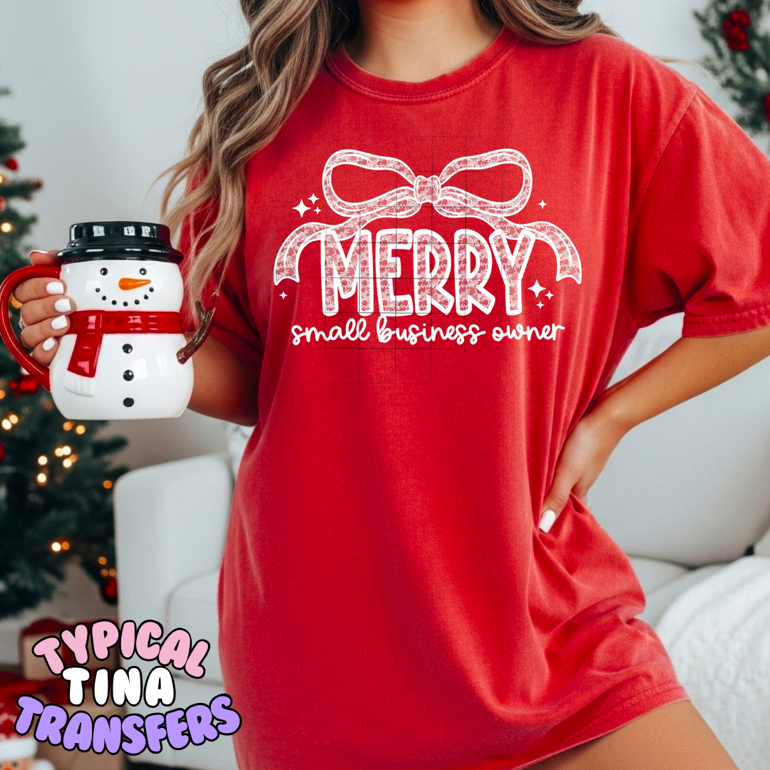 Merry small business owner Lace | DTF Transfer | POD