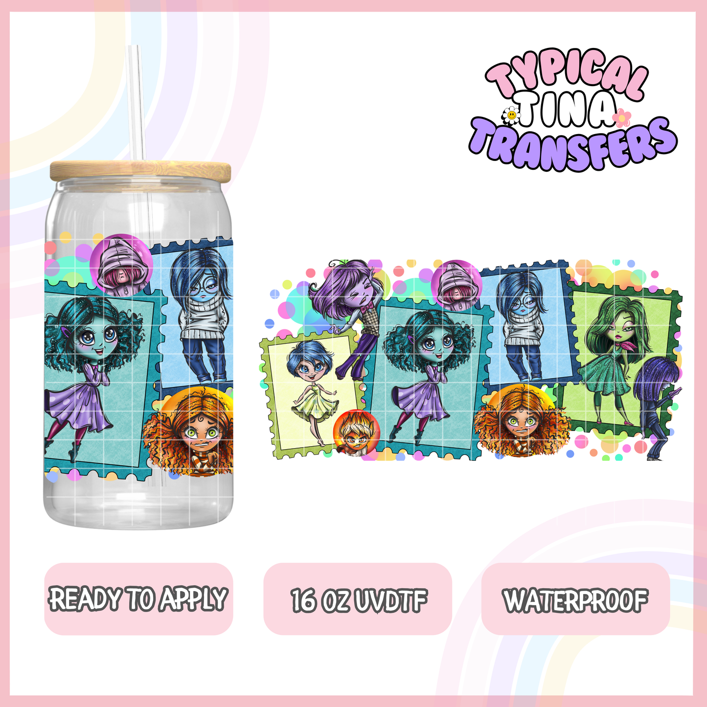 UVDTF #8251-8263 | 16oz UVDTF Wrap | POD -stamp collection