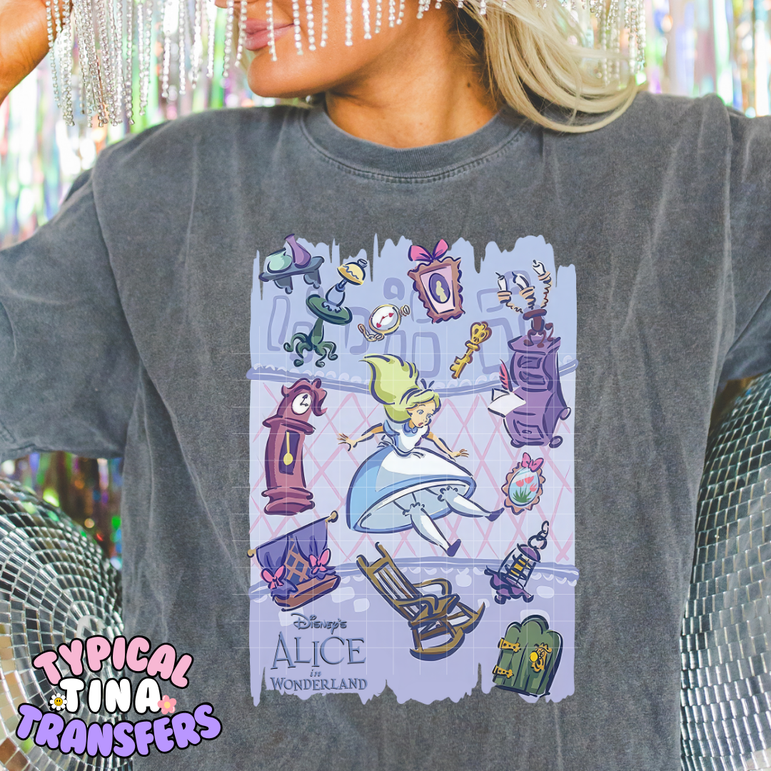 Alice Falling Scene | DTF Screen Print | POD