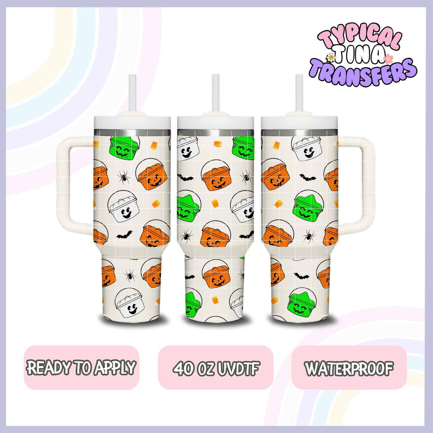 Halloween buckets | 40oz UVDTF Wrap | POD