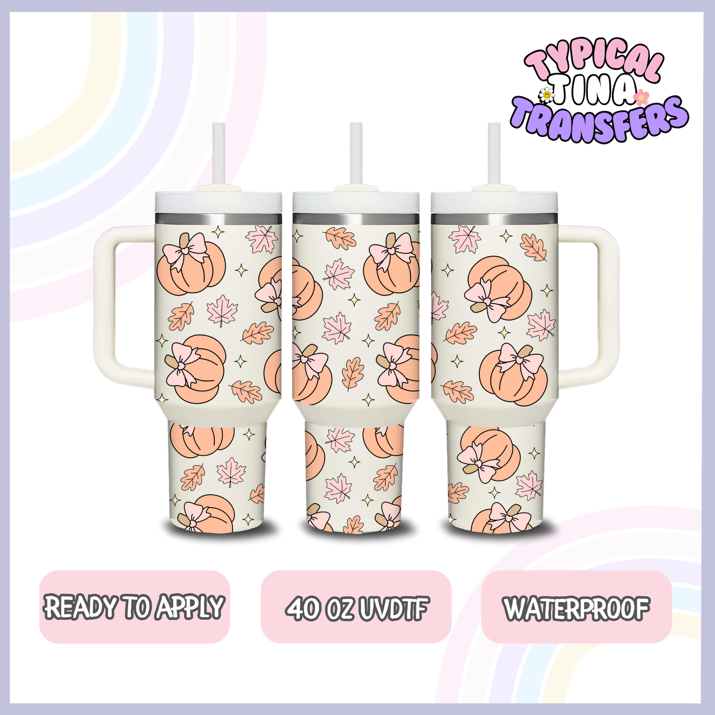 Coquette pumpkins | 40oz UVDTF Wrap | POD
